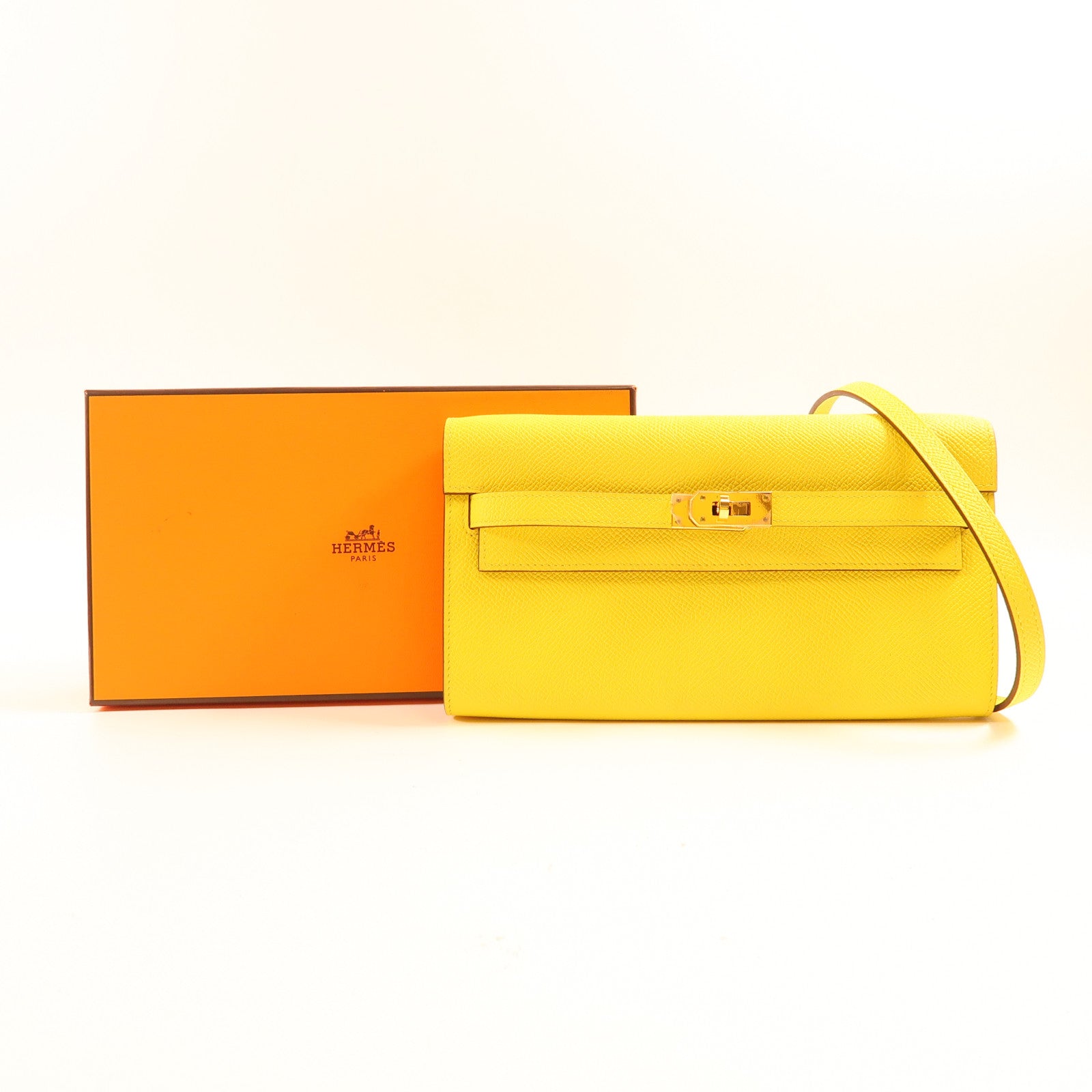 HERMES Epsom皮革Kelly To Go金扣肩背袋