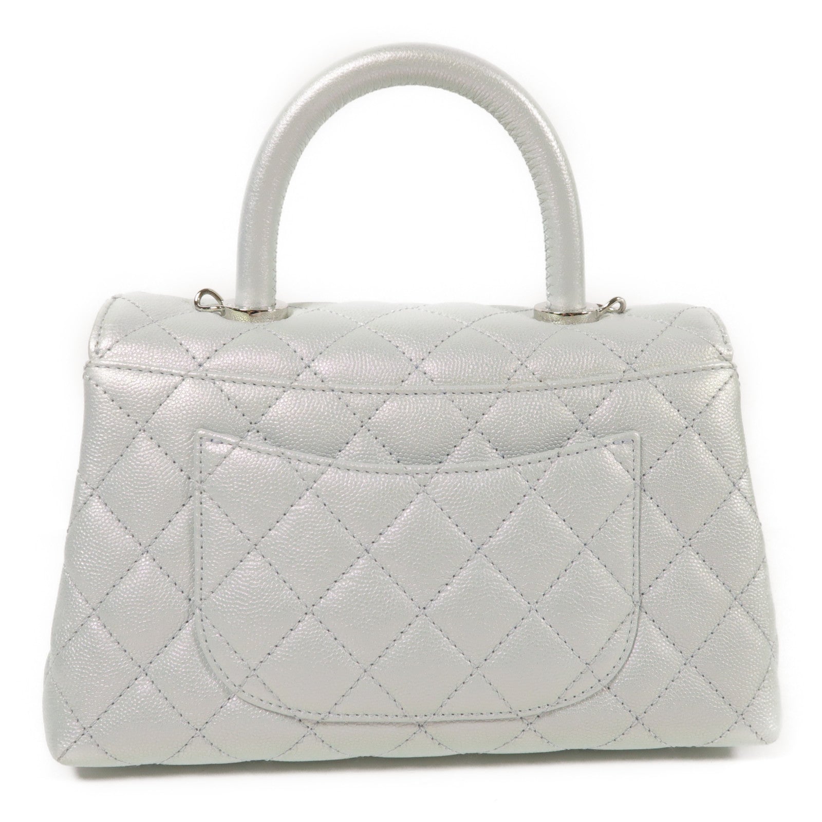 CHANEL 牛皮皮革Co Co Handle銀扣鏈帶手挽肩背兩用袋