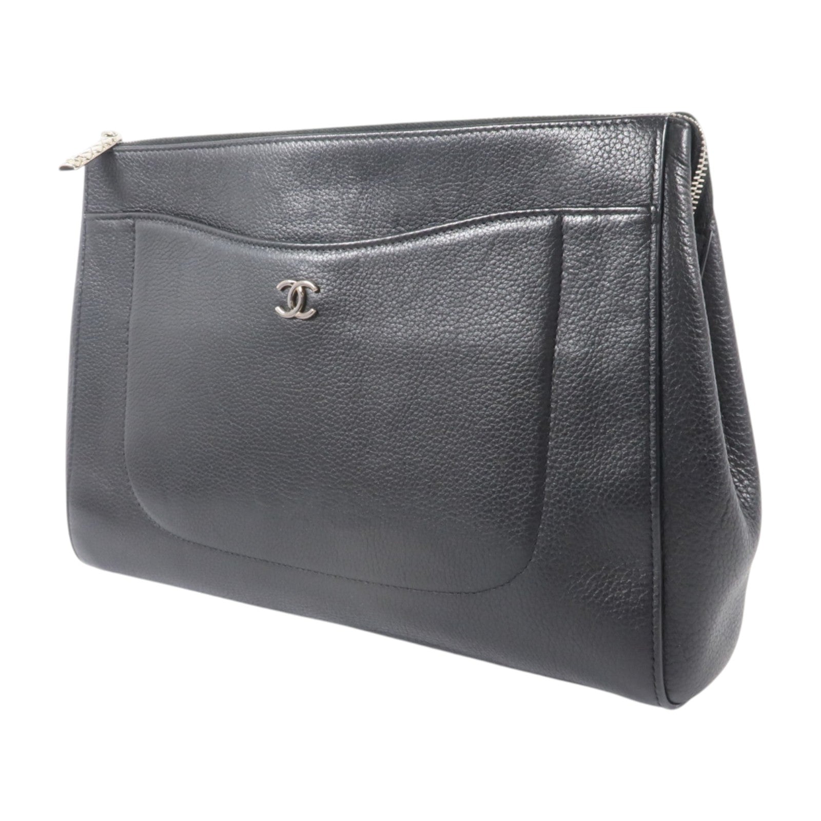 CHANEL 牛皮皮革Neo Executive Clutch銀扣手拿包