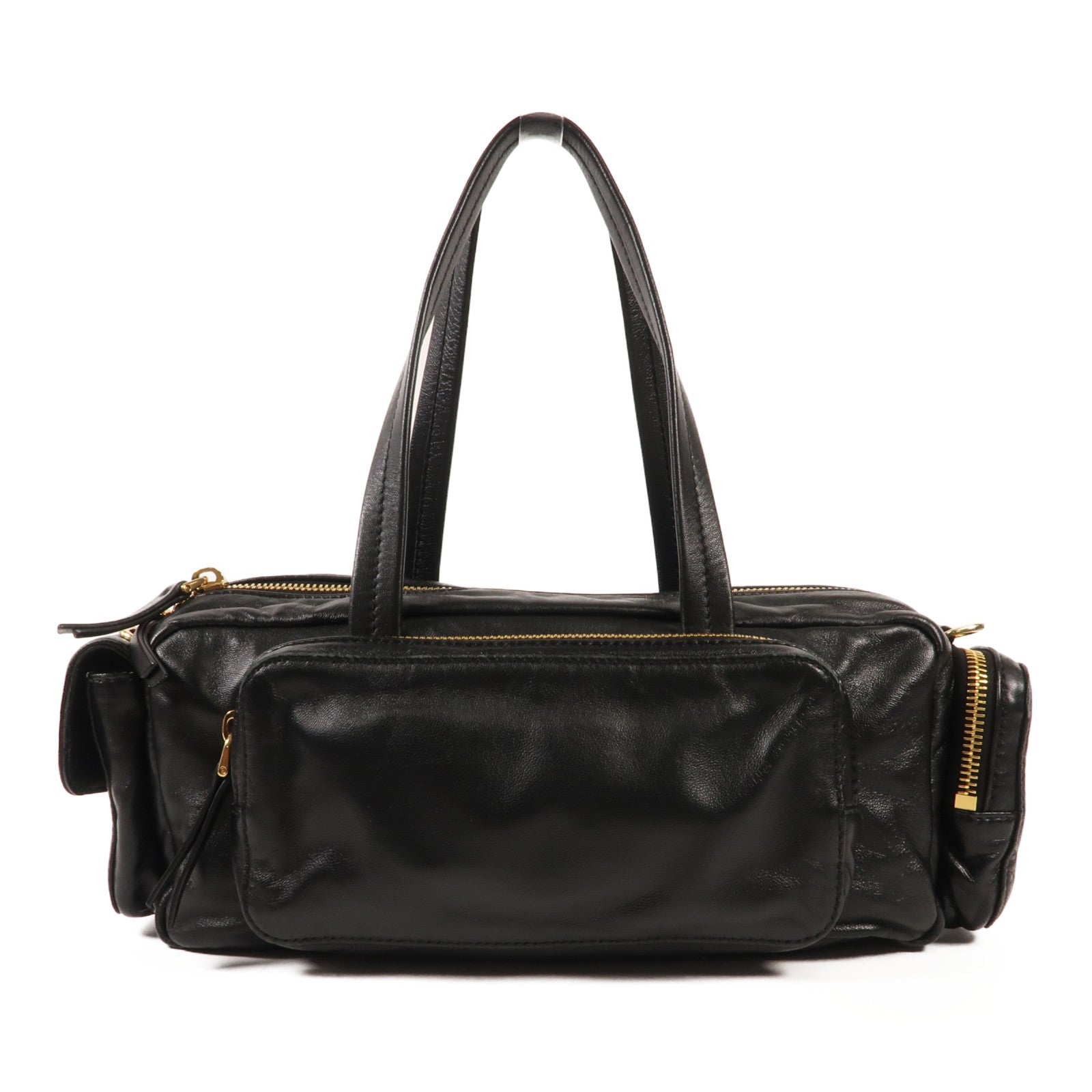 Miu Miu 羊皮皮革Pocket Handbag金扣手挽肩背兩用袋