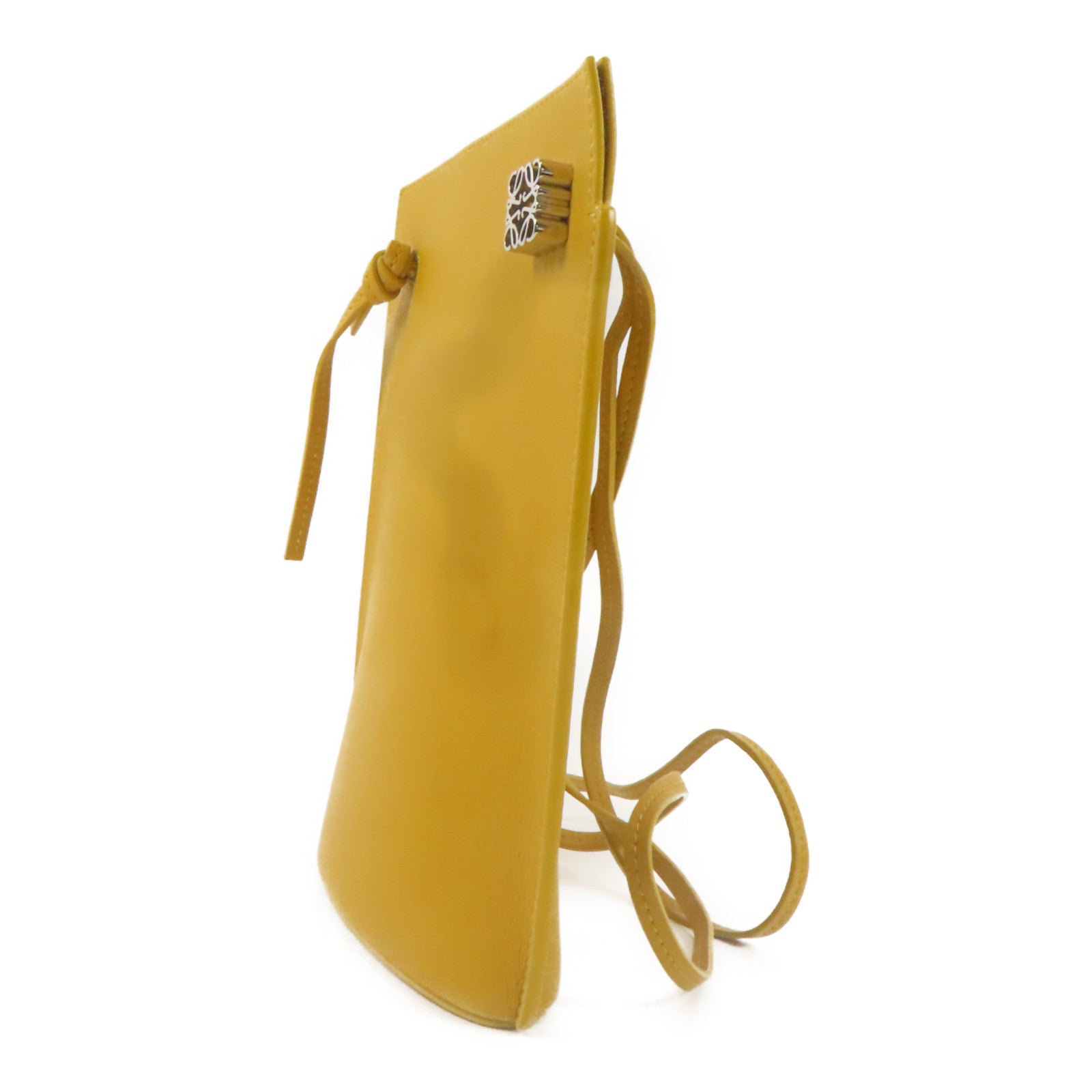 LOEWE 【激減優惠】牛皮皮革Dice Pocket銀扣肩背袋黃色