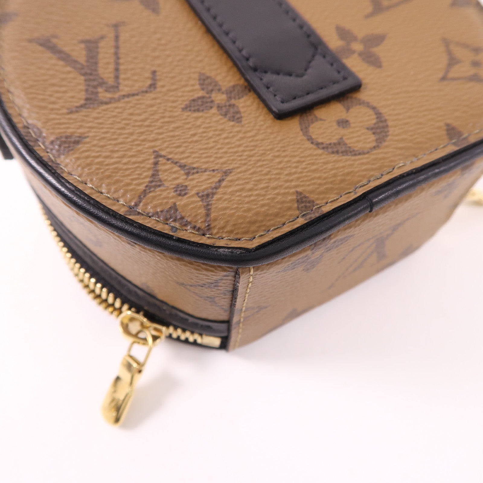 LOUIS VUITTON Monogram Reverse Mini Boite Chapeau金扣手挽肩背兩用袋
