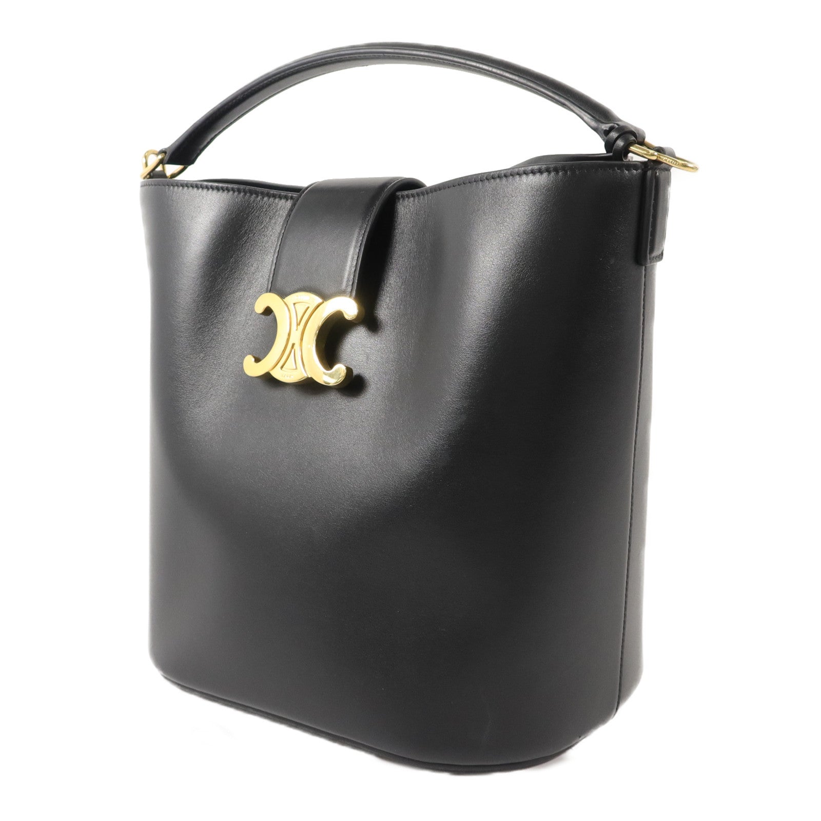 CELINE 牛皮皮革Louise Bucket Medium手挽肩背兩用袋