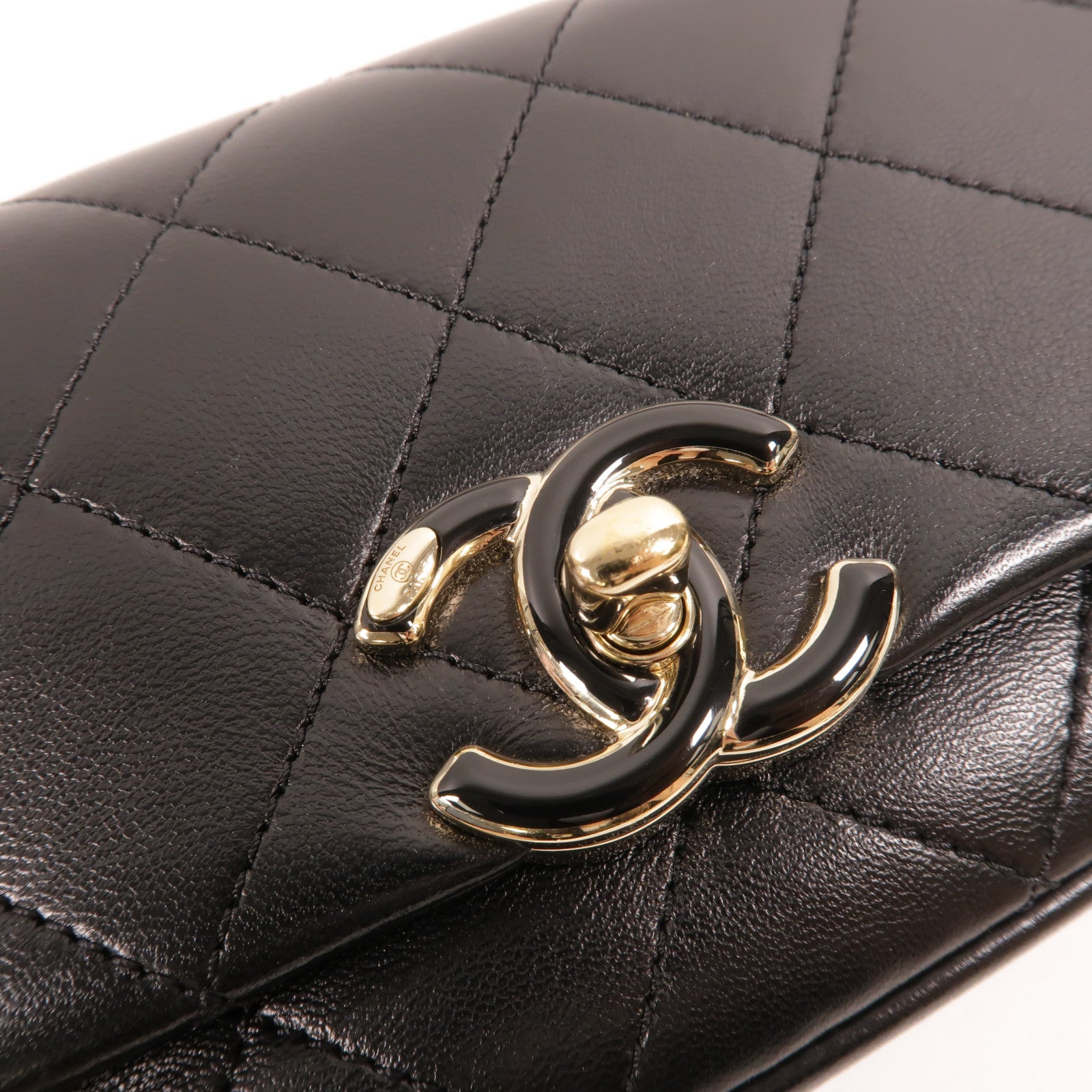 CHANEL 羊皮皮革Woven Logo Flap肩背袋