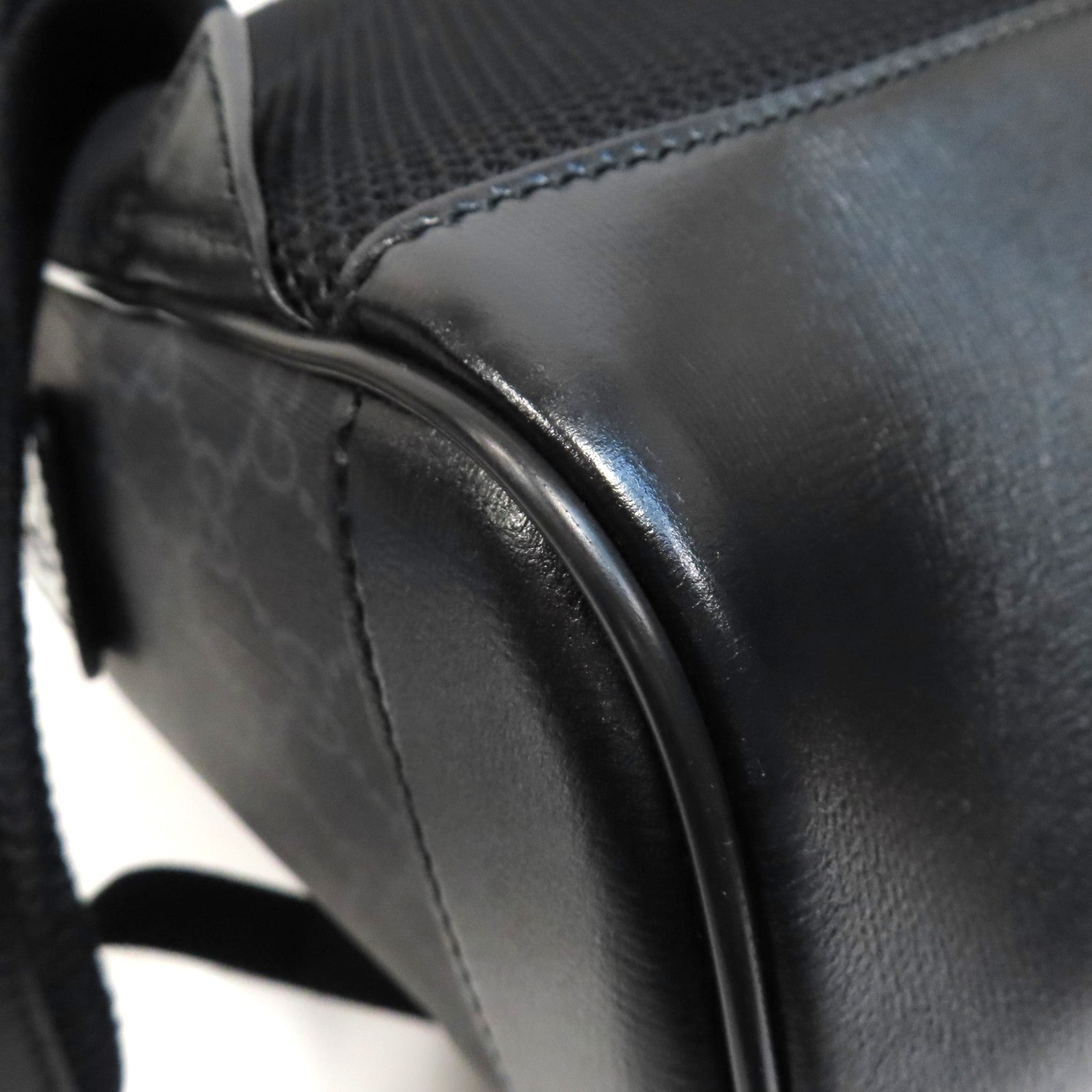 GUCCI 塗層帆布Backpack銀扣背包黑色