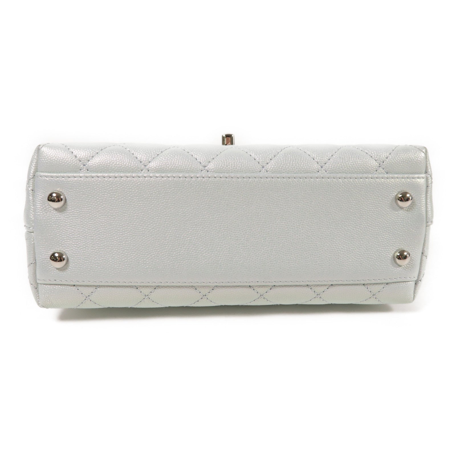 CHANEL 牛皮皮革Co Co Handle銀扣鏈帶手挽肩背兩用袋