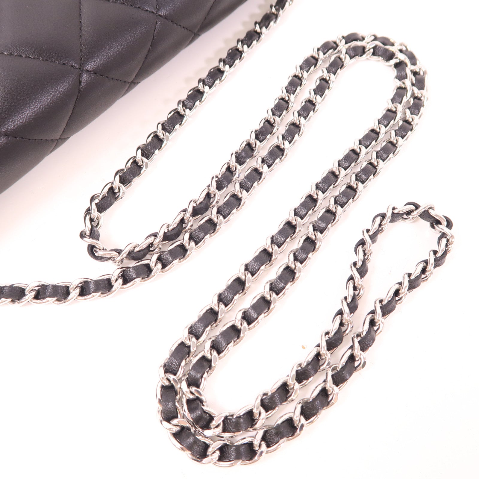 CHANEL 羊皮皮革WOC Wallet On Chain銀扣鏈帶肩背袋