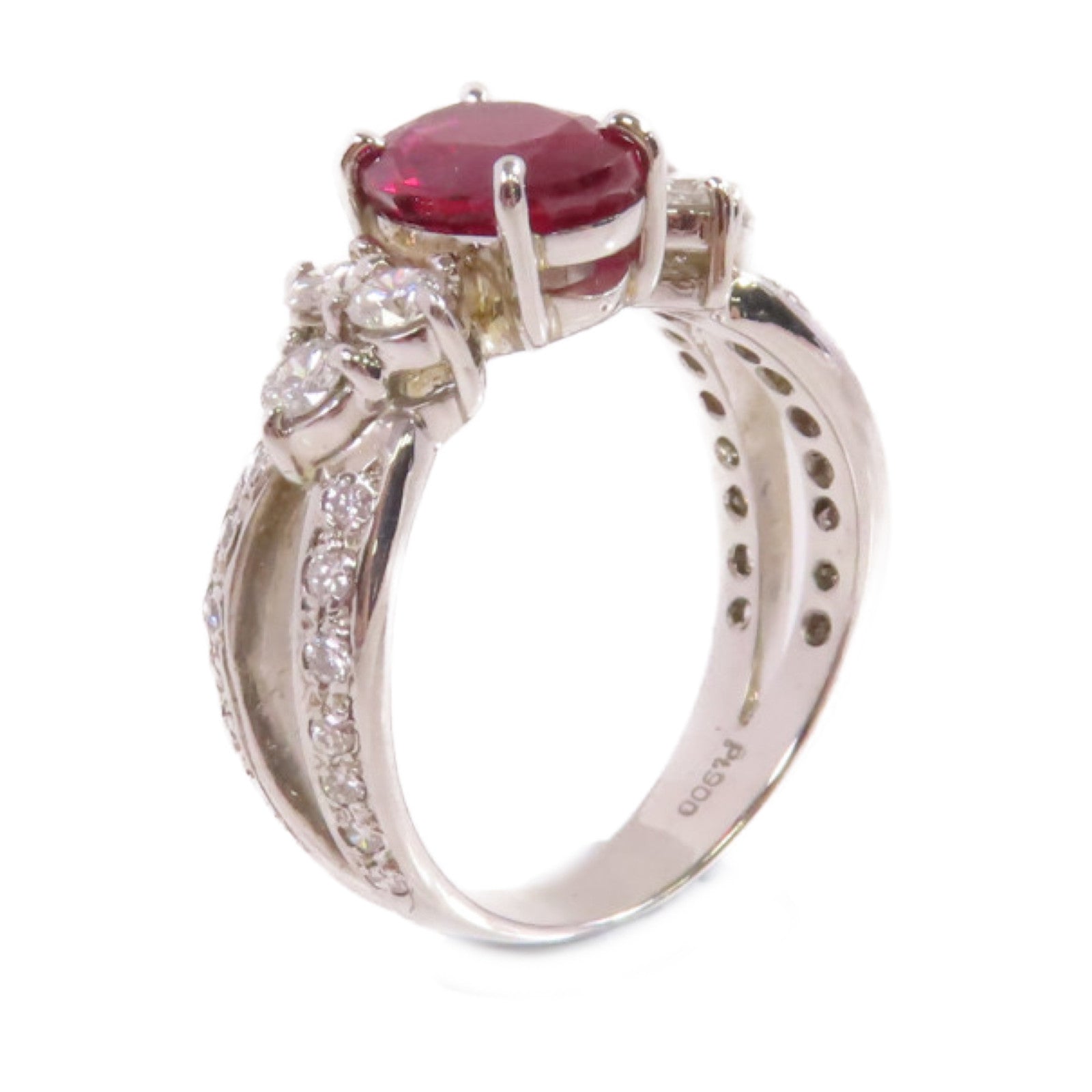 JEWELRY 【激減優惠】PT900鉑金/1.961ct紅寶石/0.70ct鑽石Ruby Diamond Ring戒指US#6.25