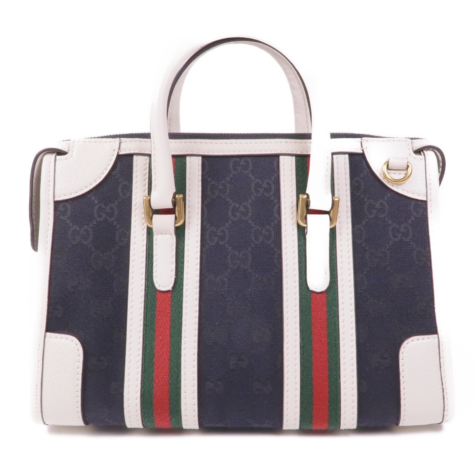 GUCCI 帆布/牛皮皮革2 Way Shoulder金扣手挽肩背兩用袋