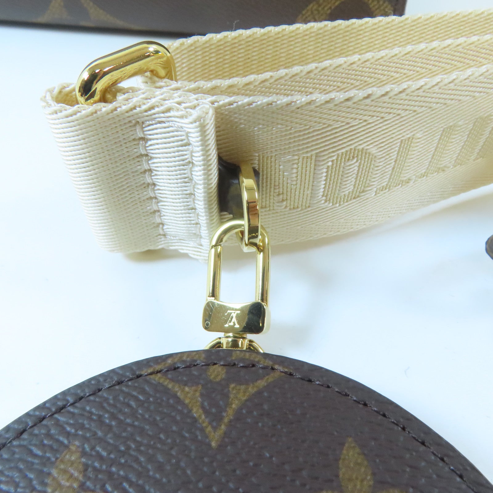 LOUIS VUITTON Monogram On The Go PM金扣手挽肩背兩用袋啡色