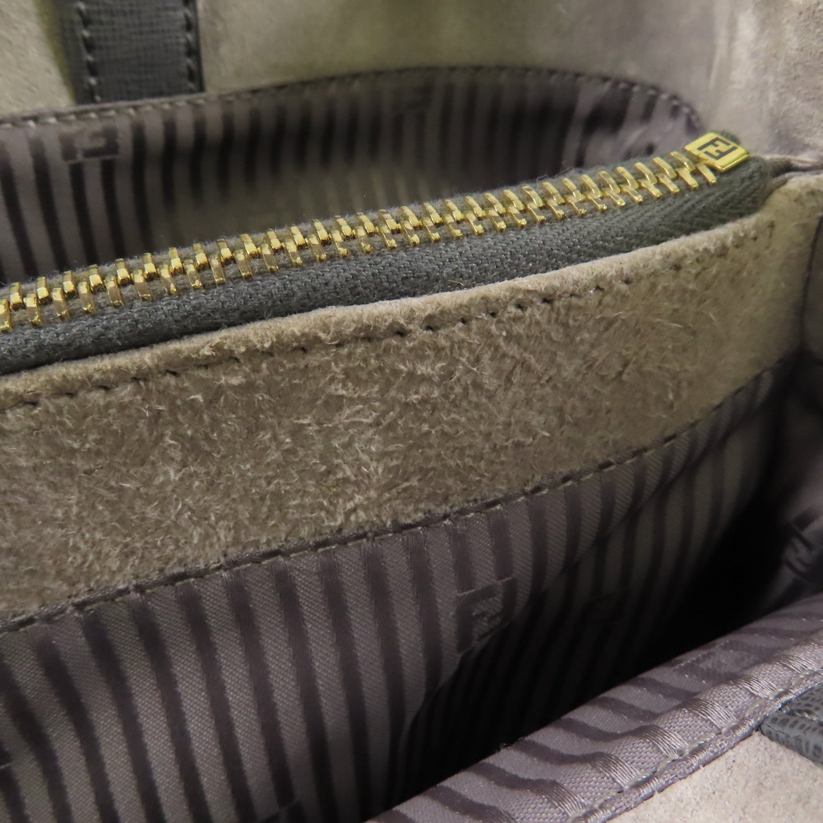 FENDI GHW 2 Jours 2 Way Shoulder Bag 8BH250 Calfskin Leather Grey