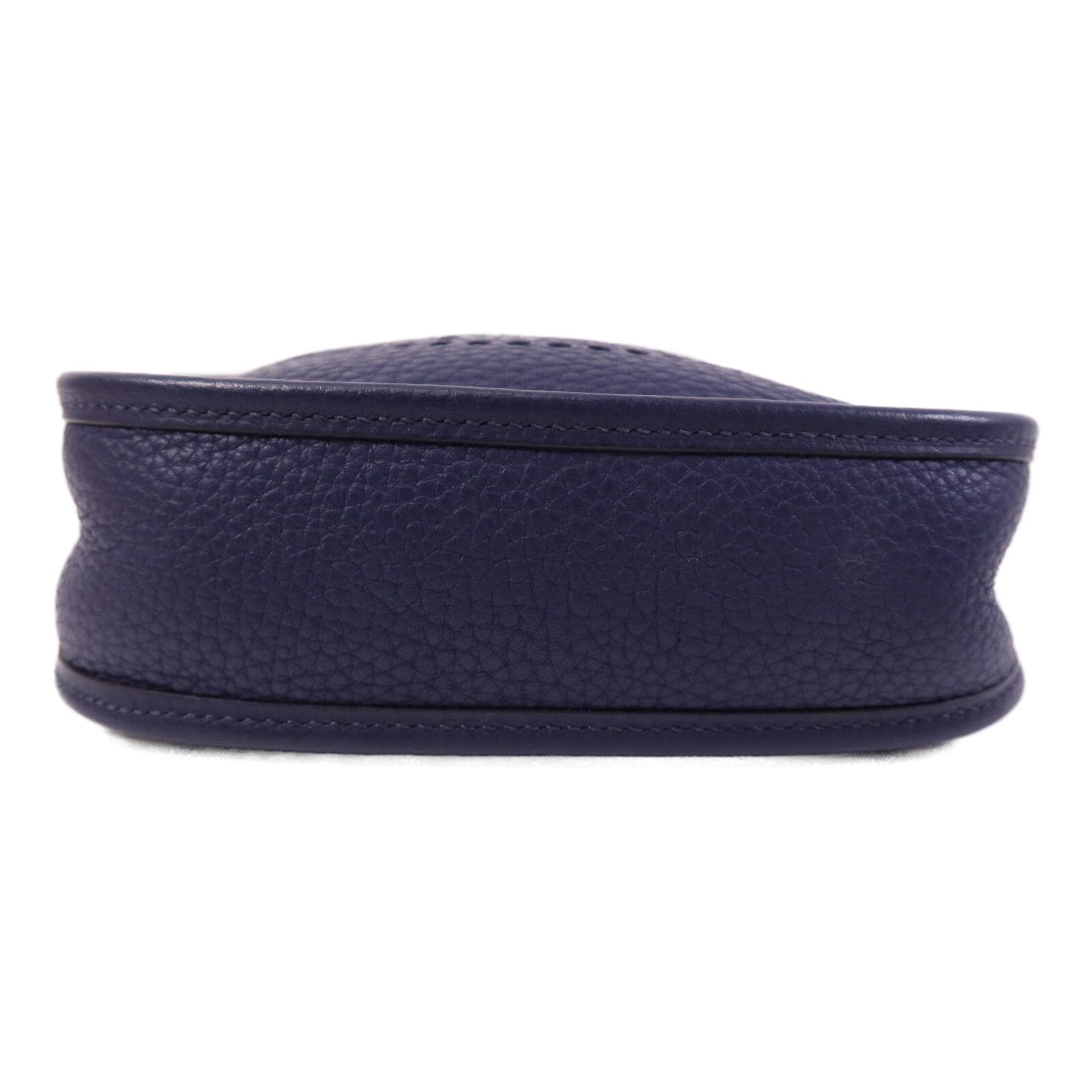 HERMES Clemence皮革Evelyne TPM銀扣肩背袋Bleu Encre