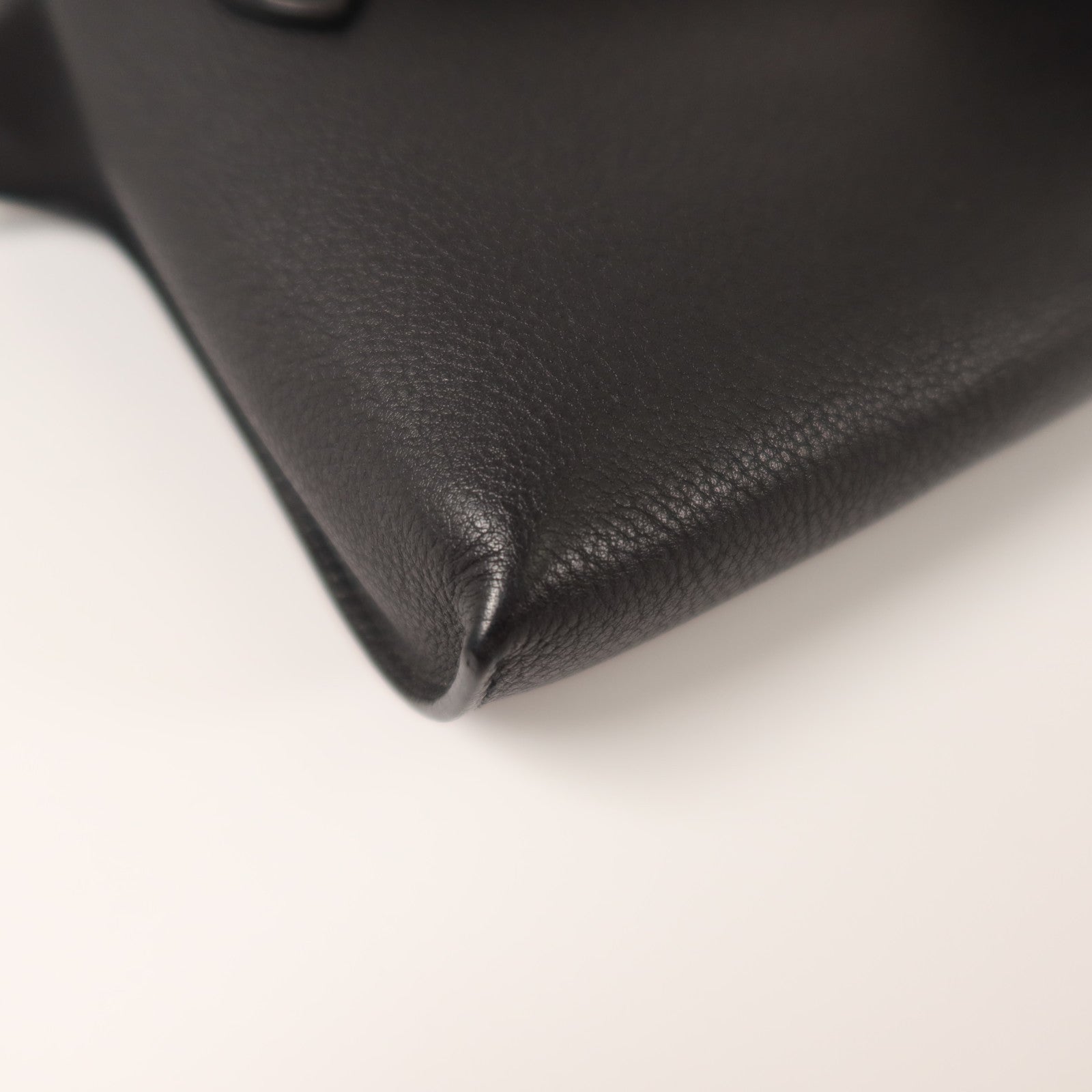 HERMES Togo皮革Vide Poches銀扣肩背袋Noir