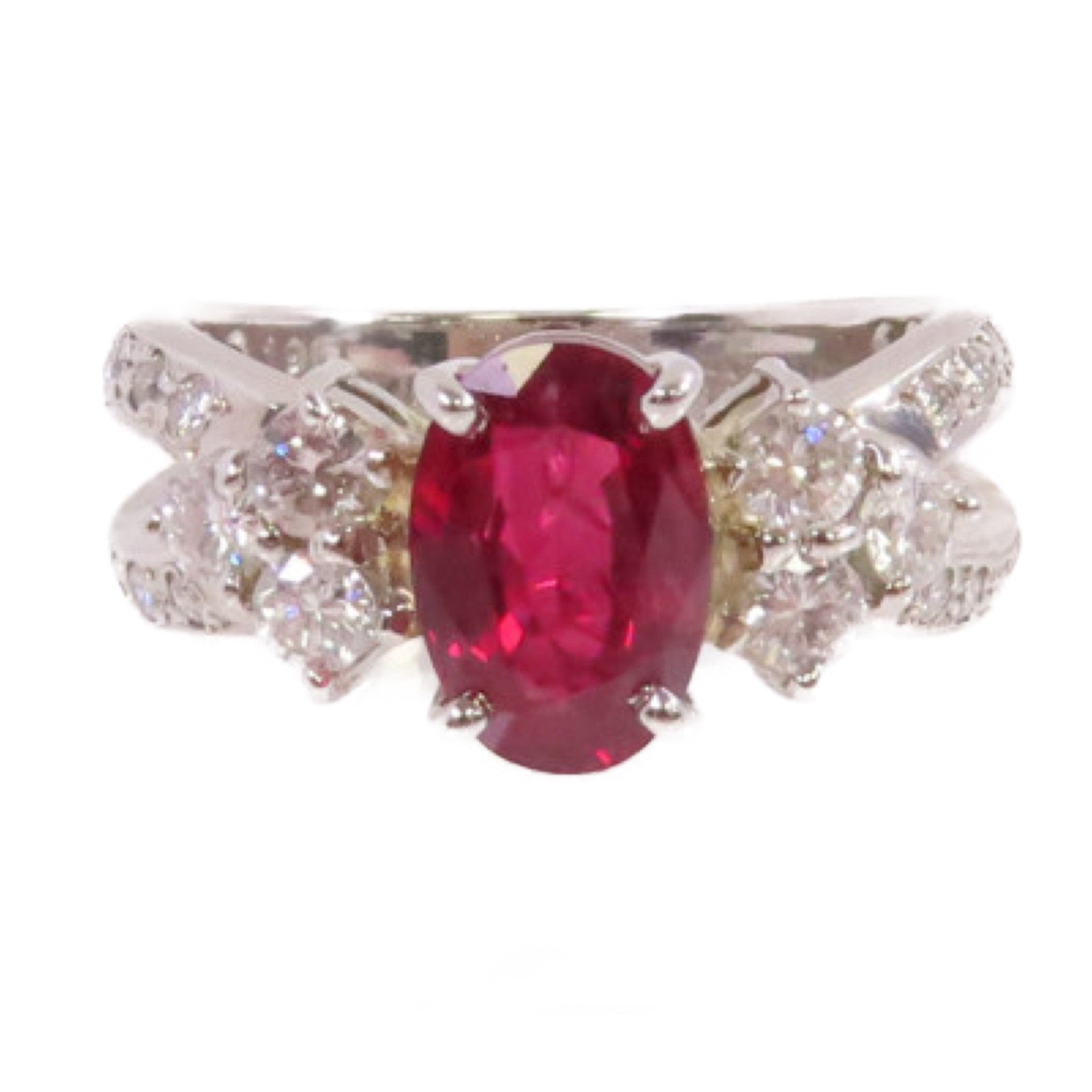 JEWELRY 【激減優惠】PT900鉑金/1.961ct紅寶石/0.70ct鑽石Ruby Diamond Ring戒指US#6.25