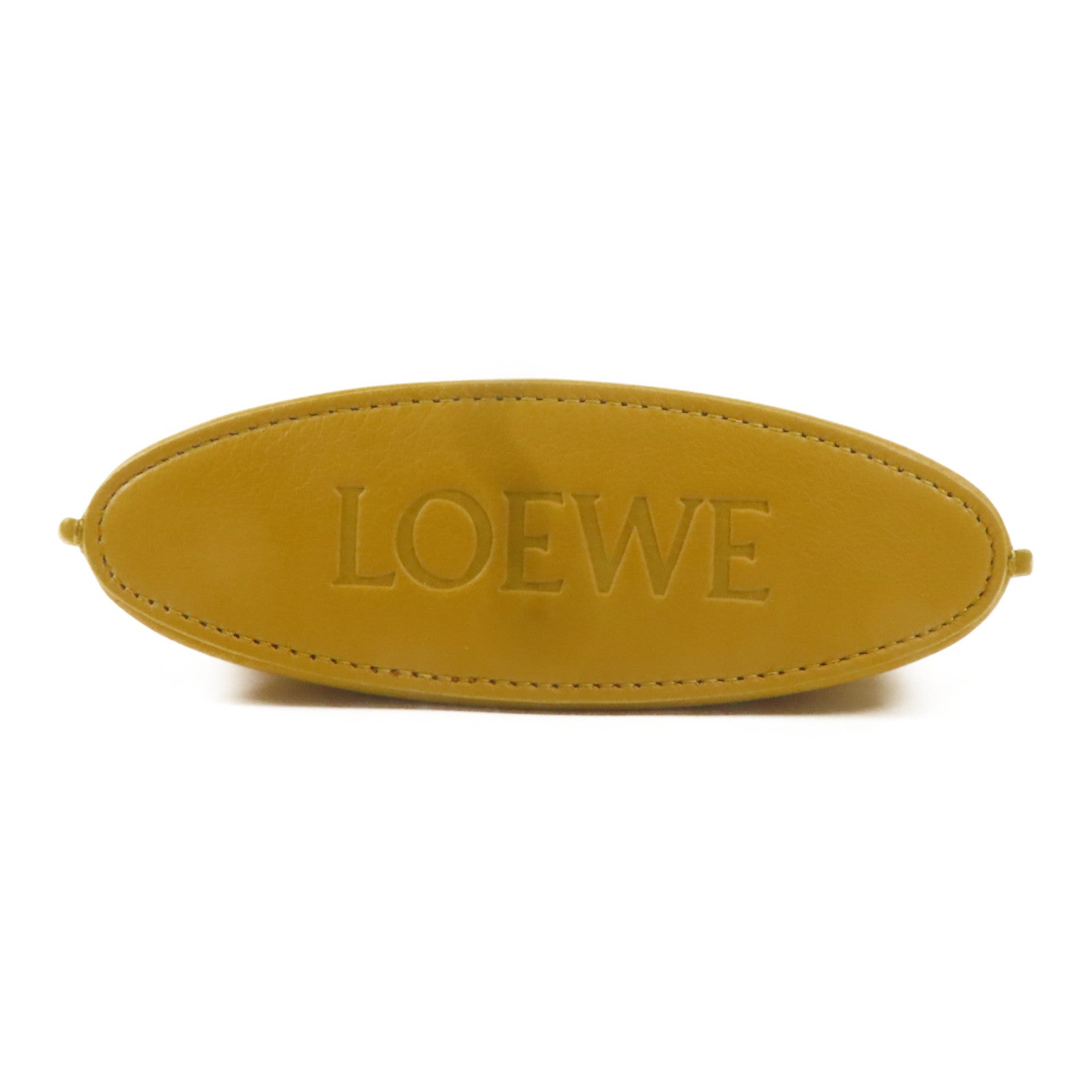 LOEWE 牛皮皮革Dice Pocket銀扣肩背袋黃色