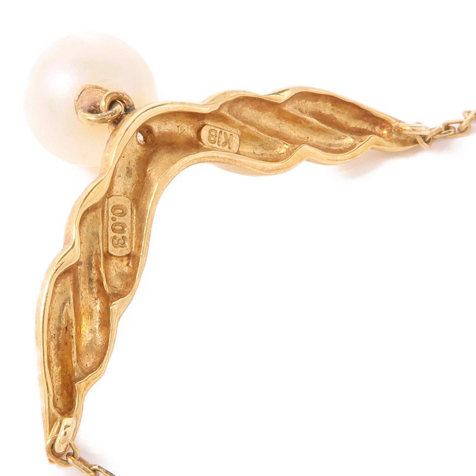 JEWELRY 【激減優惠】18K黃金Pearl/Diamond Necklace珍珠鑽石項鍊