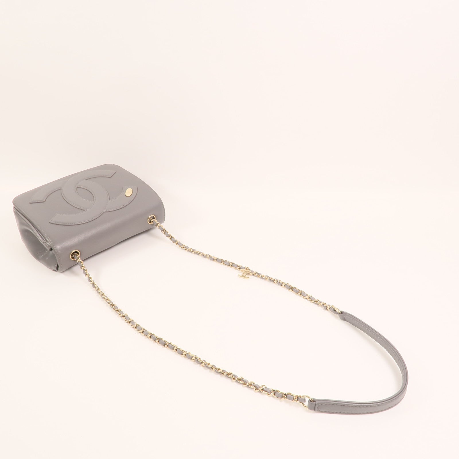 CHANEL 【激減優惠】牛皮皮革CC Mania Flap Bag金扣鏈帶肩背袋