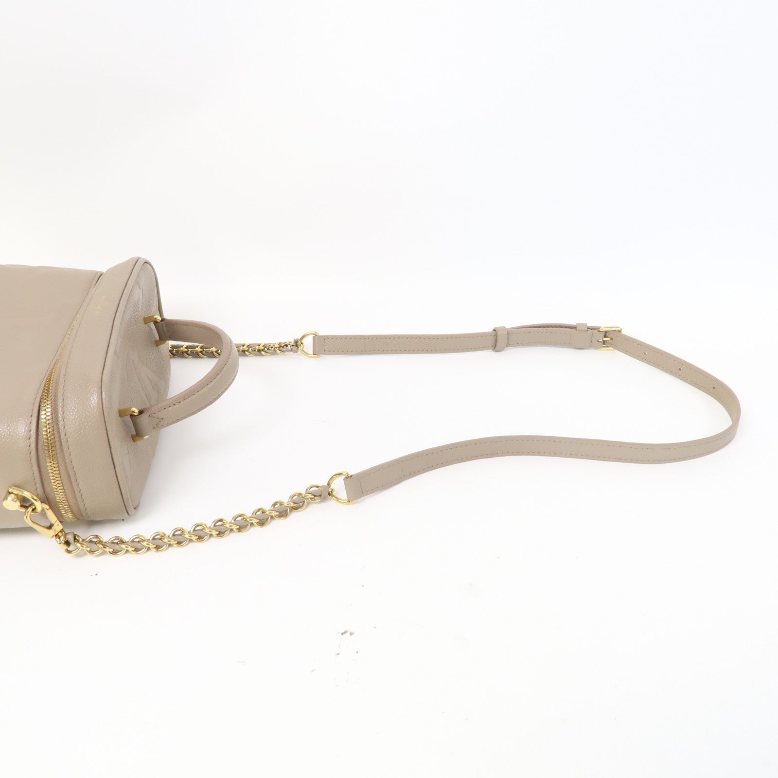 LOUIS VUITTON Monogram Empreinte Giant Vanity金扣手挽肩背兩用袋卡其色