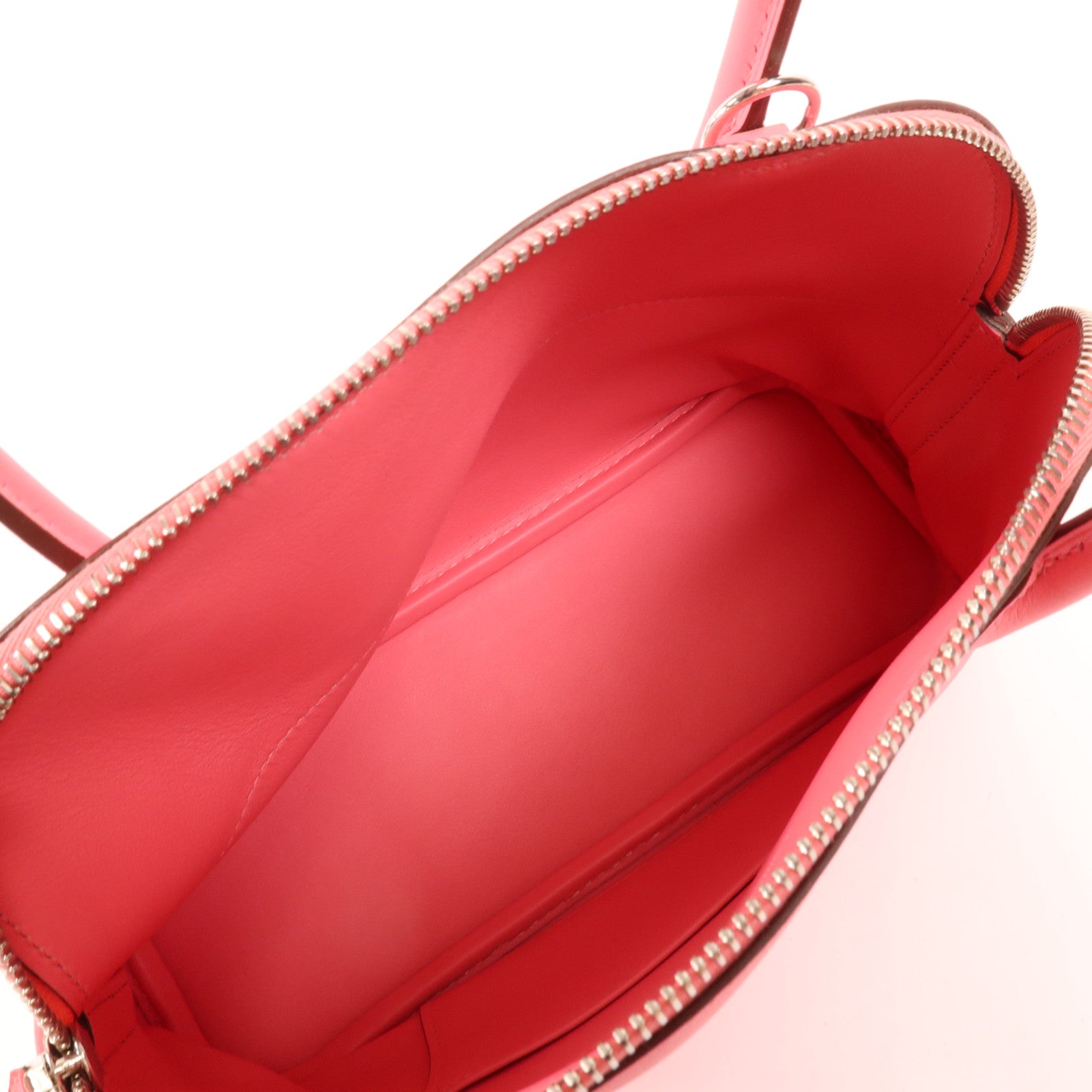 HERMES Swift皮革Bolide 27銀扣手挽肩背兩用袋Rose Azalee