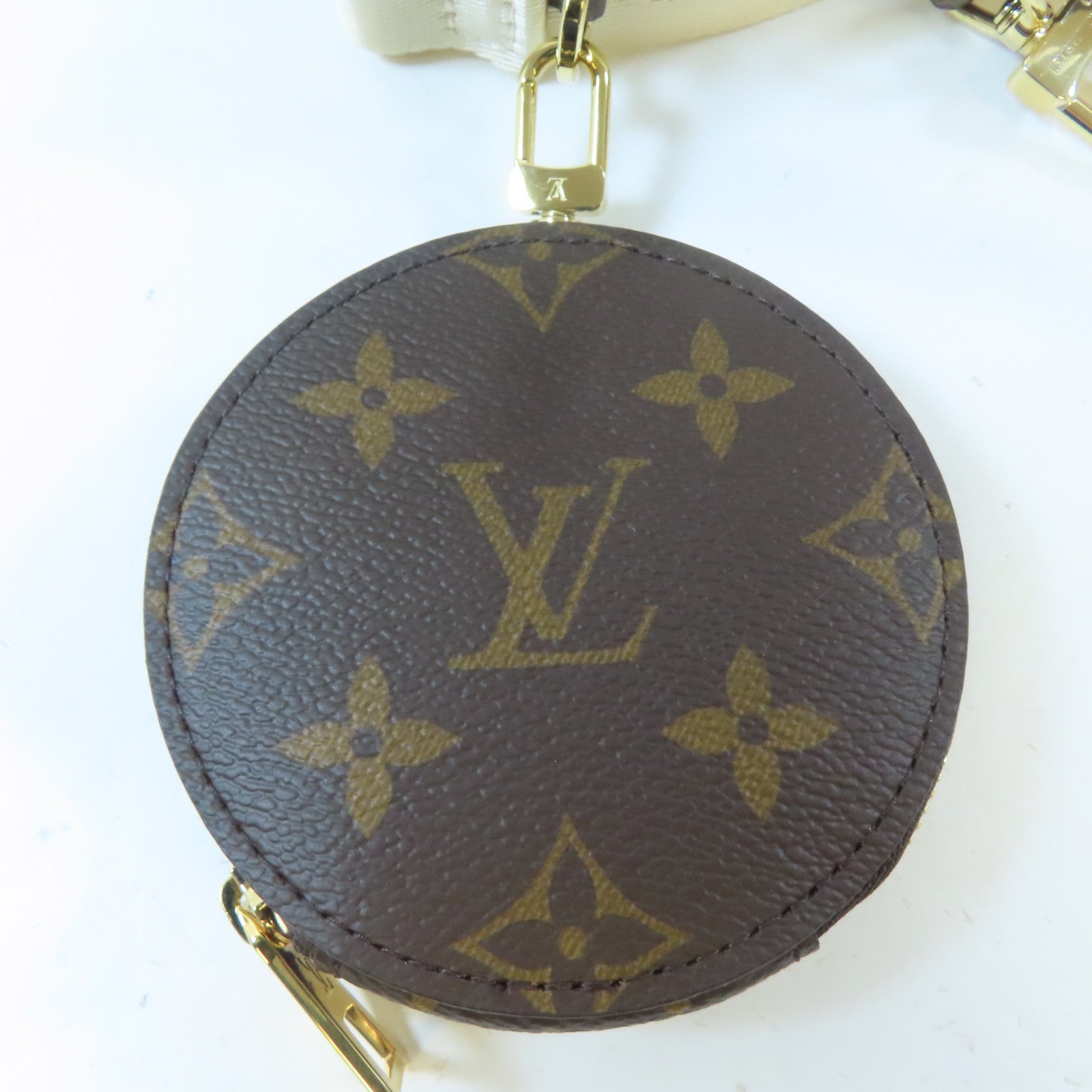 LOUIS VUITTON Monogram On The Go PM金扣手挽肩背兩用袋啡色