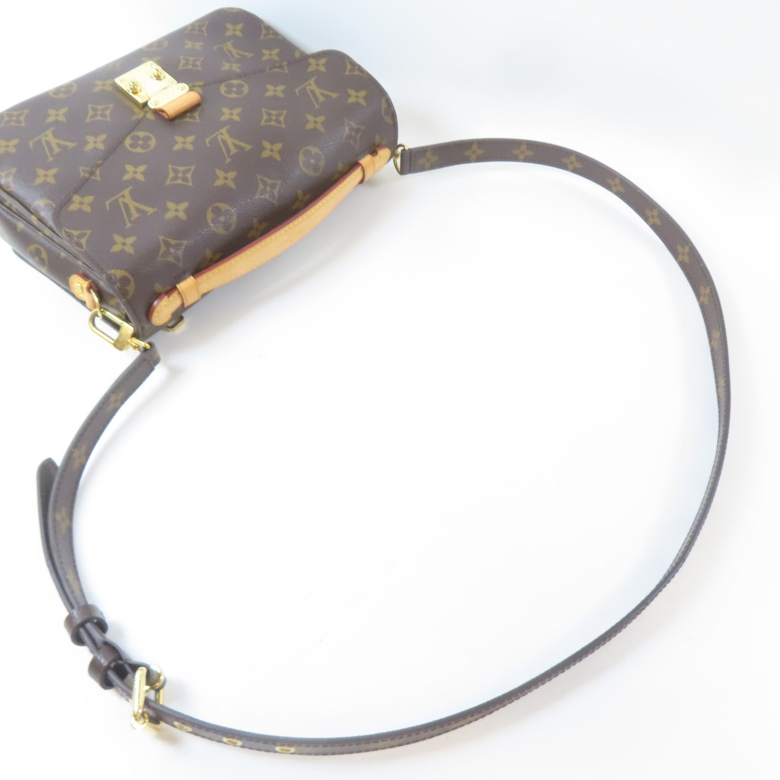 LOUIS VUITTON Monogram Pochette Metis金扣手挽肩背兩用袋啡色