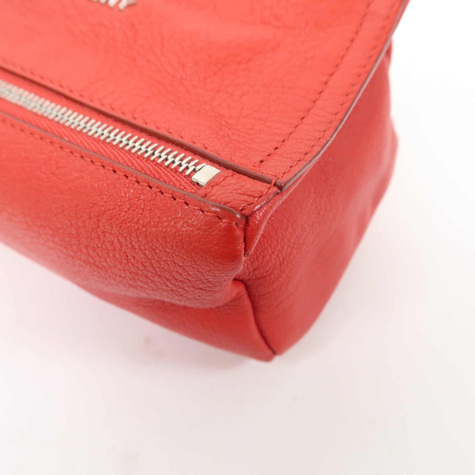 GIVENCHY 山羊皮皮革Pandora Clutch Bag銀扣手拿包紅色