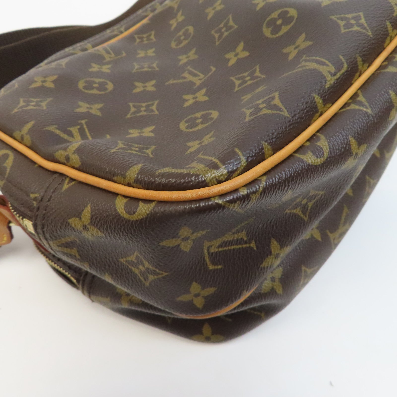 LOUIS VUITTON Monogram Reporter PM金扣肩背袋啡色