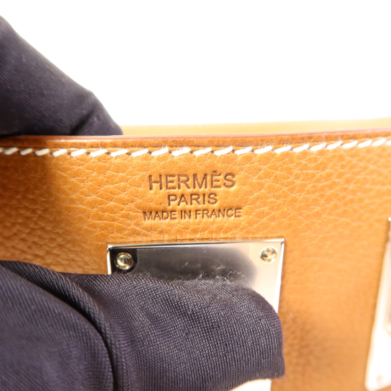 HERMES Barenia Faubourg皮革Hac A Dos銀扣背包Gold