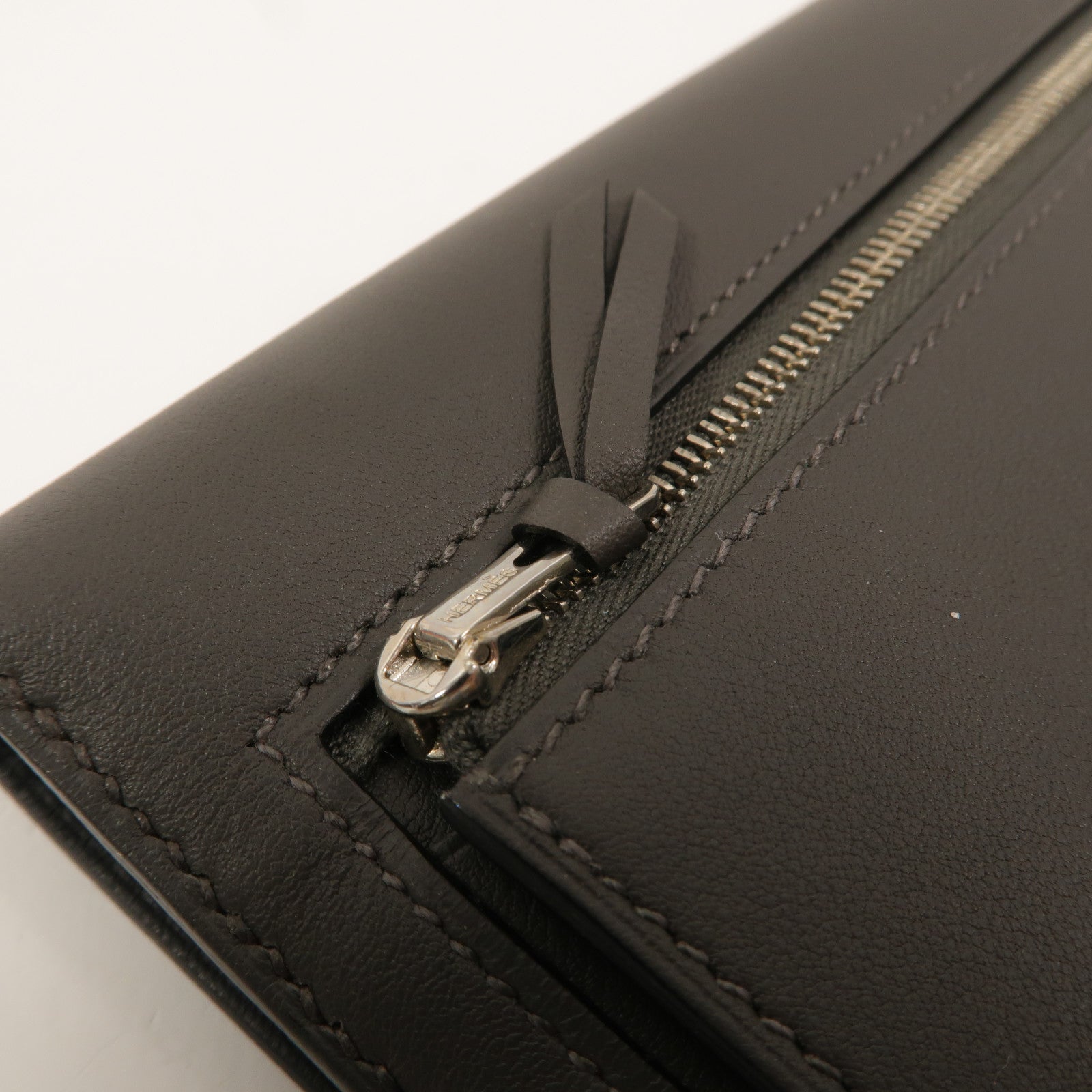 HERMES Swift皮革Dogon GM長錢包Ardoise