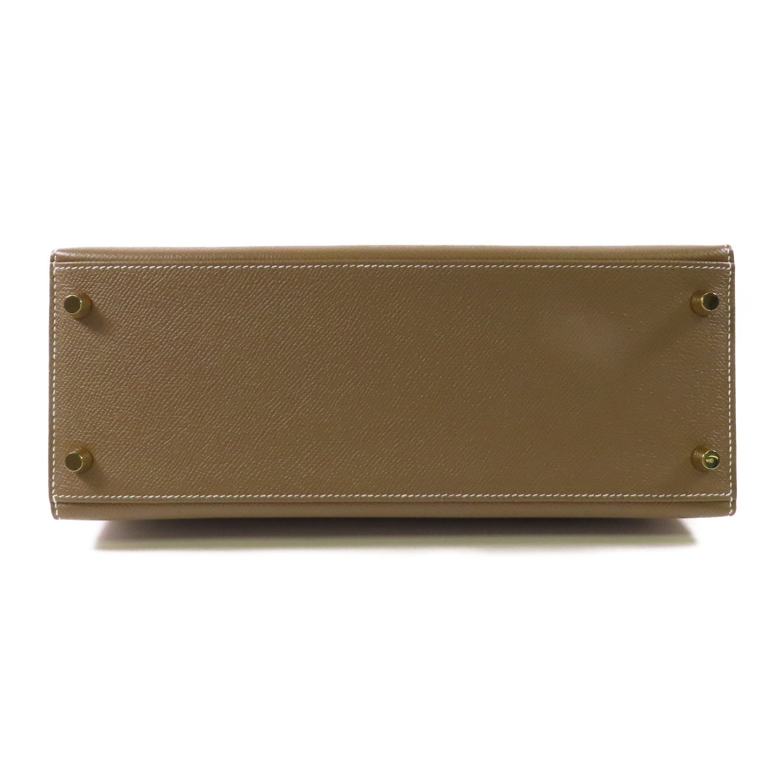 HERMES Epsom皮革Kelly 28金扣手挽肩背兩用袋18 Etoupe/Cream