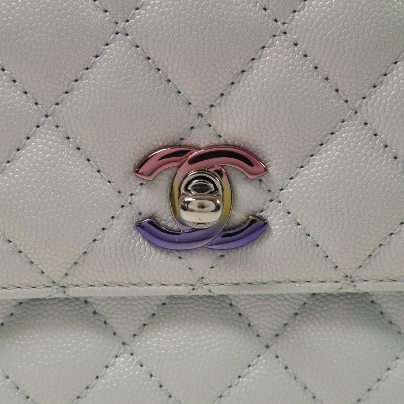 CHANEL 【激減優惠】牛皮皮革Co Co Handle銀扣鏈帶手挽肩背兩用袋