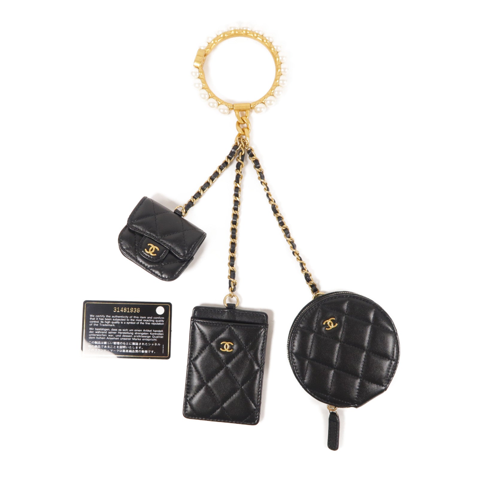 CHANEL 牛皮皮革Hand Bag金扣鏈帶手挽袋