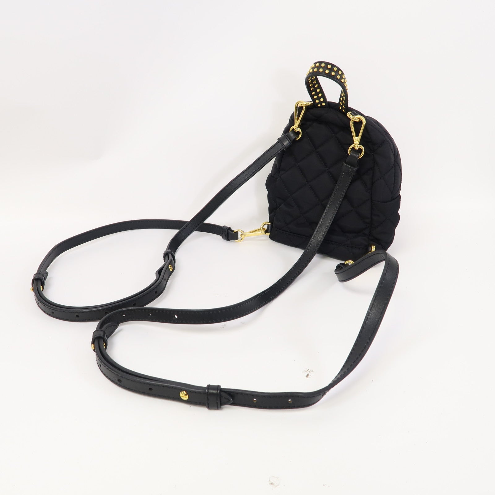 MOSCHINO 尼龍Backpack金扣背包黑色