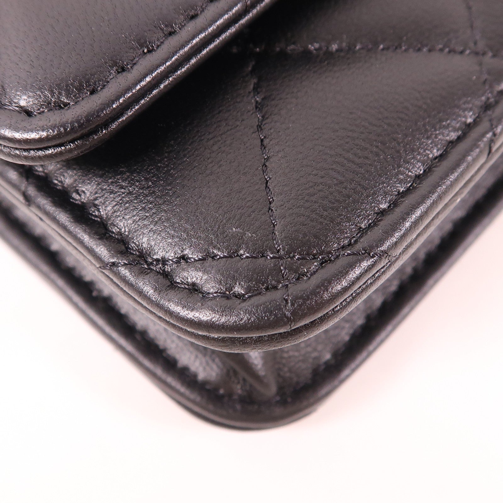 CHANEL 羊皮皮革WOC Wallet On Chain銀扣鏈帶肩背袋