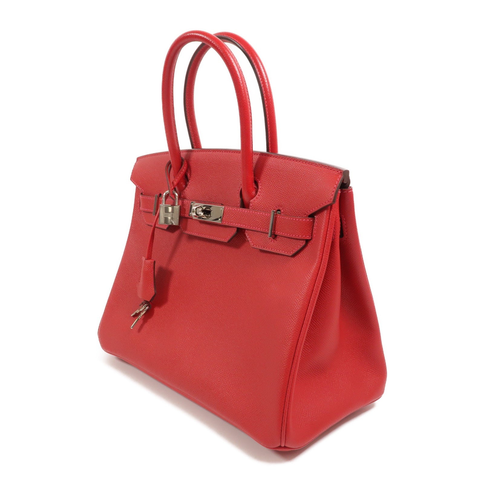 HERMES Epsom皮革Birkin 30手挽袋Rouge Casaque