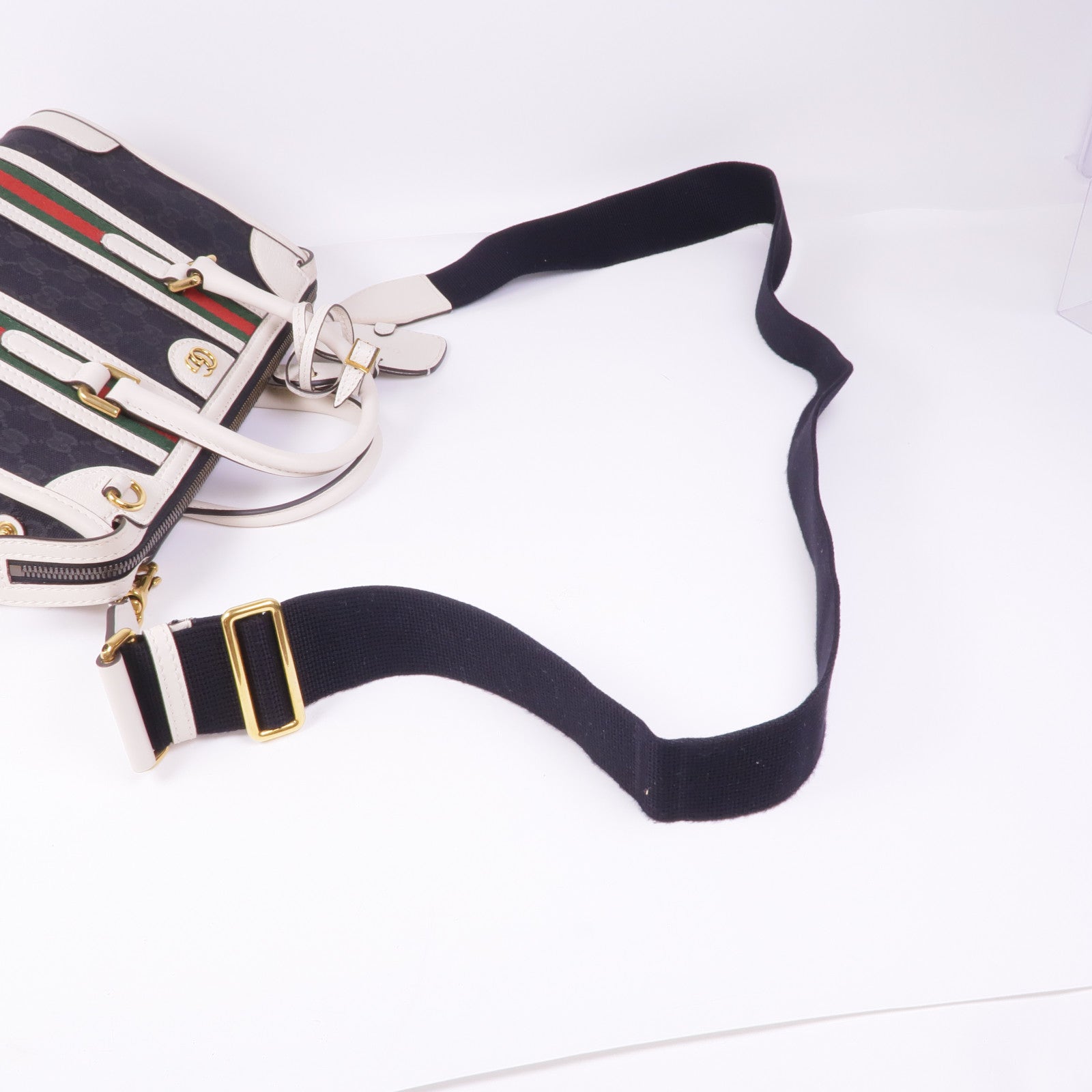 GUCCI 帆布/牛皮皮革2 Way Shoulder金扣手挽肩背兩用袋