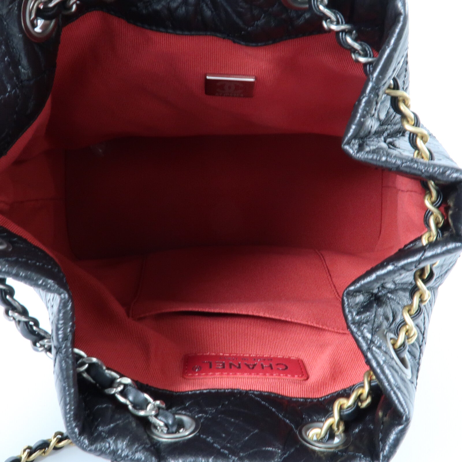 CHANEL 牛皮皮革Gabrielle Backpack鏈帶背包