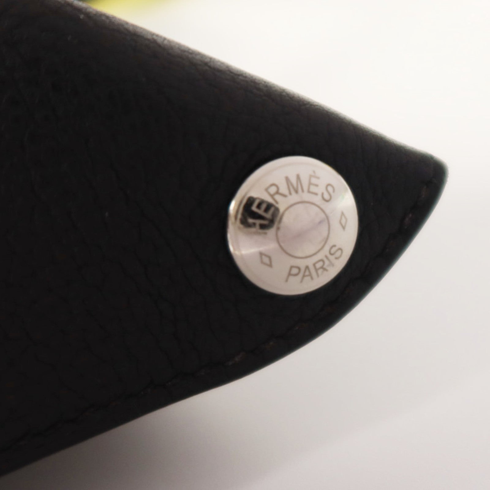 HERMES Togo皮革Vide Poches銀扣肩背袋Noir