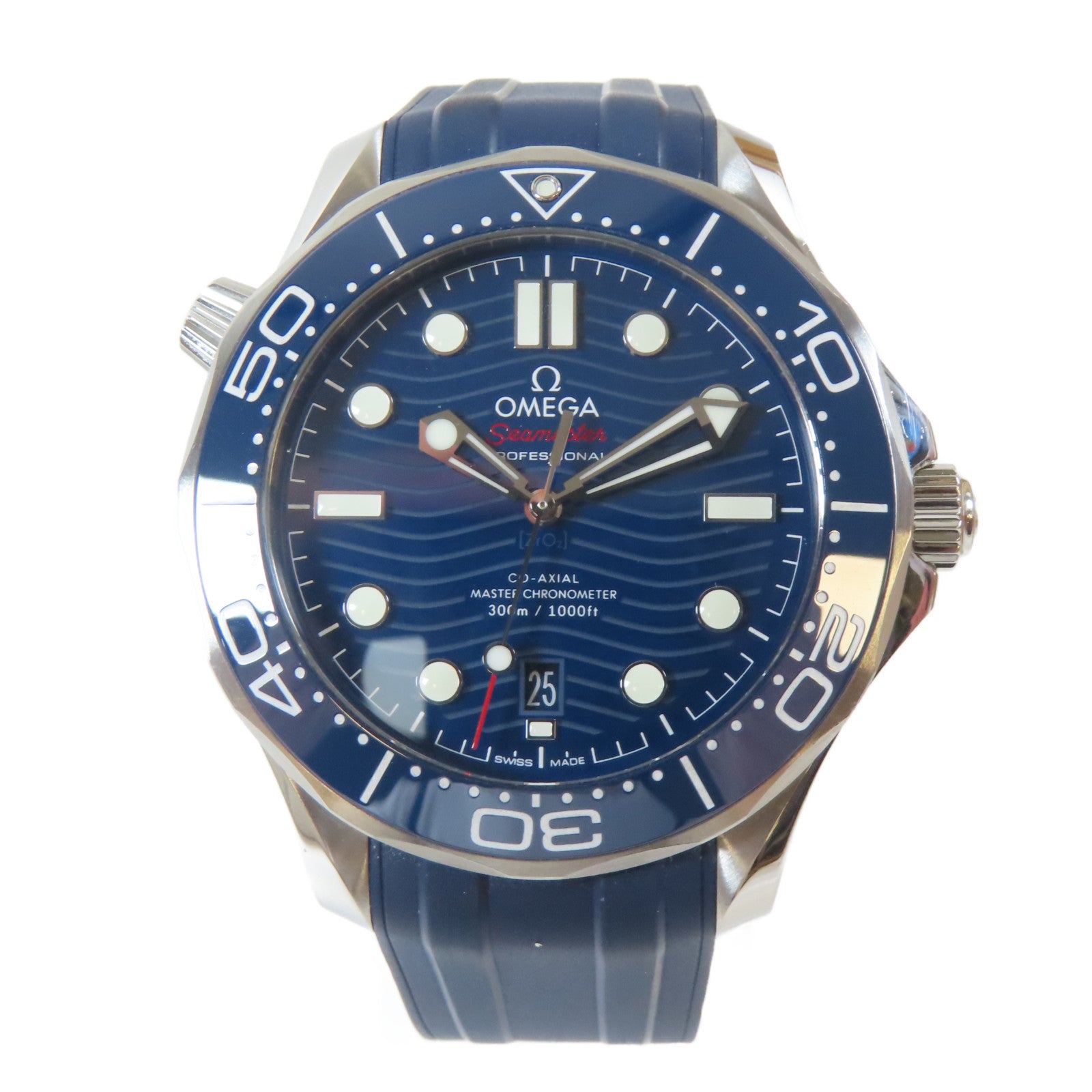 OMEGA Seamaster Diver 300M不鏽鋼/橡胶手錶自動機芯藍色/銀色