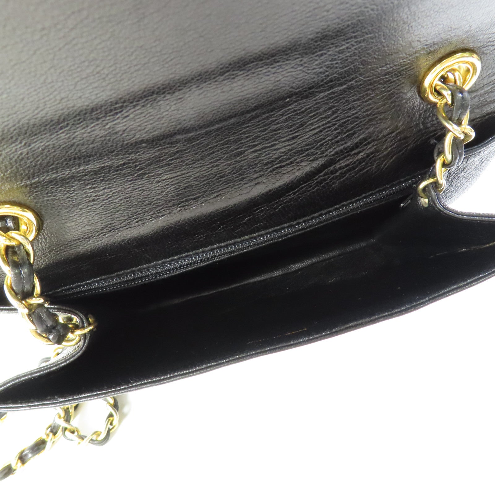 CHANEL 牛皮皮革Vintage Chain Shoulder金扣鏈帶肩背袋