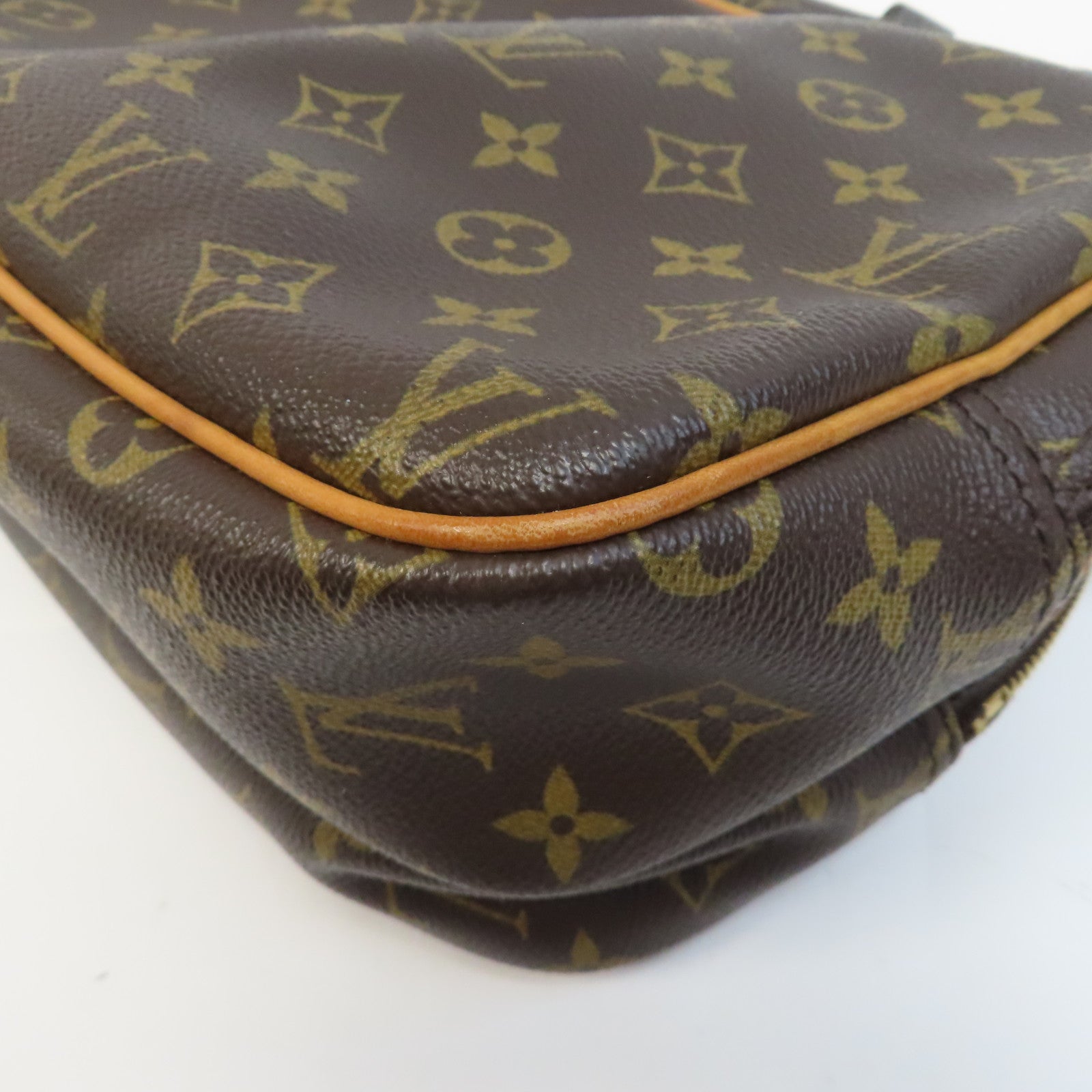LOUIS VUITTON Monogram Reporter PM金扣肩背袋啡色