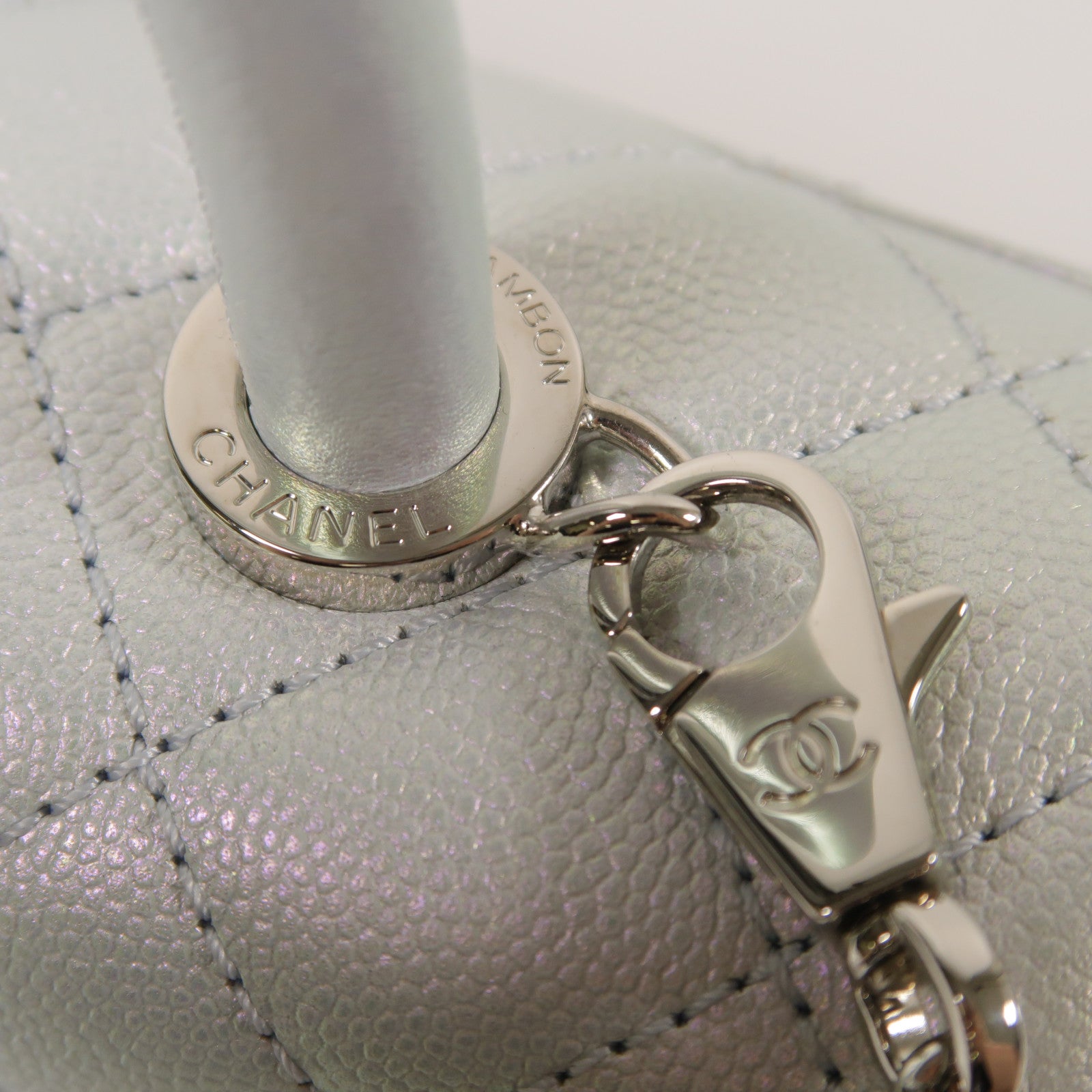 CHANEL 牛皮皮革Co Co Handle銀扣鏈帶手挽肩背兩用袋