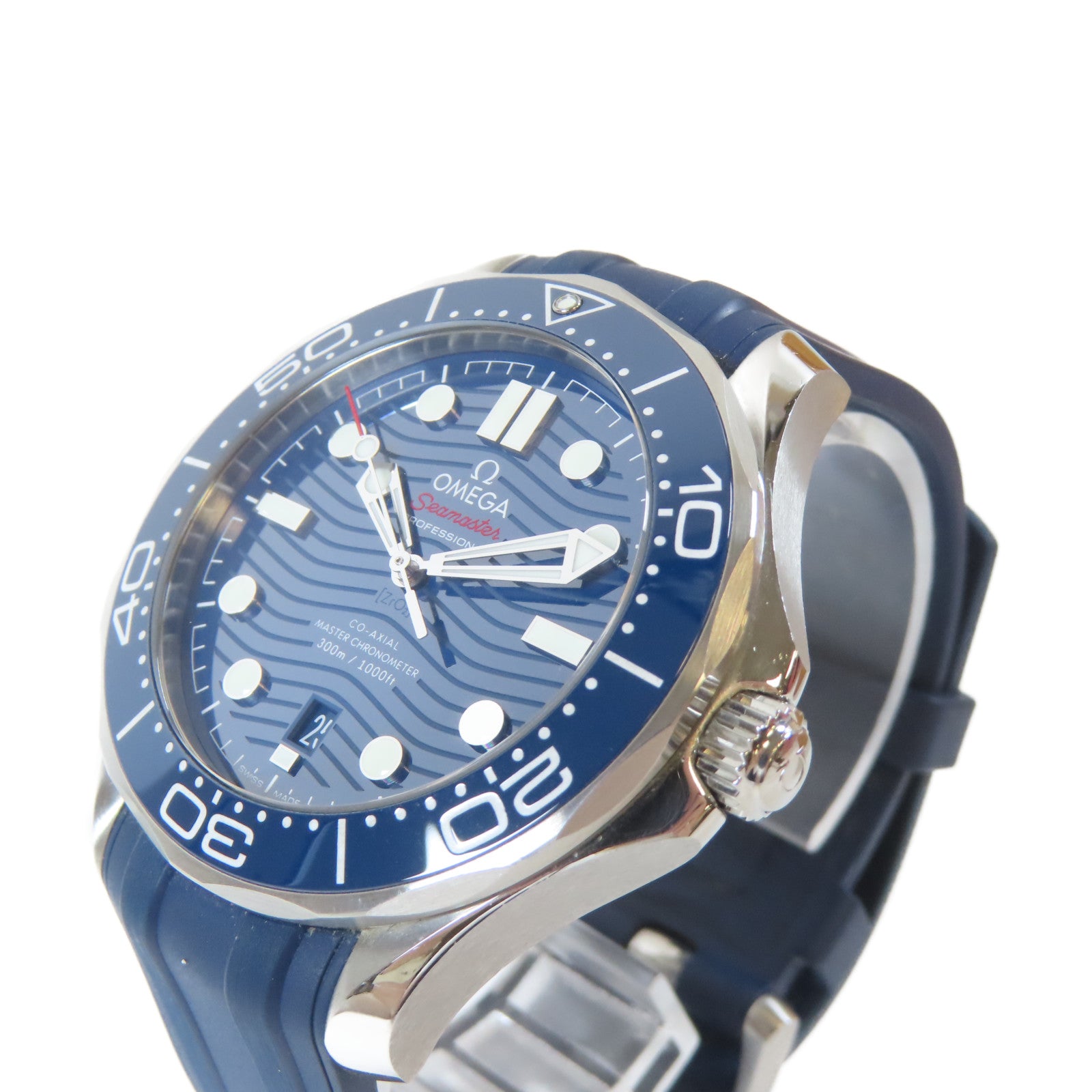 OMEGA Seamaster Diver 300M不鏽鋼/橡胶手錶自動機芯藍色/銀色