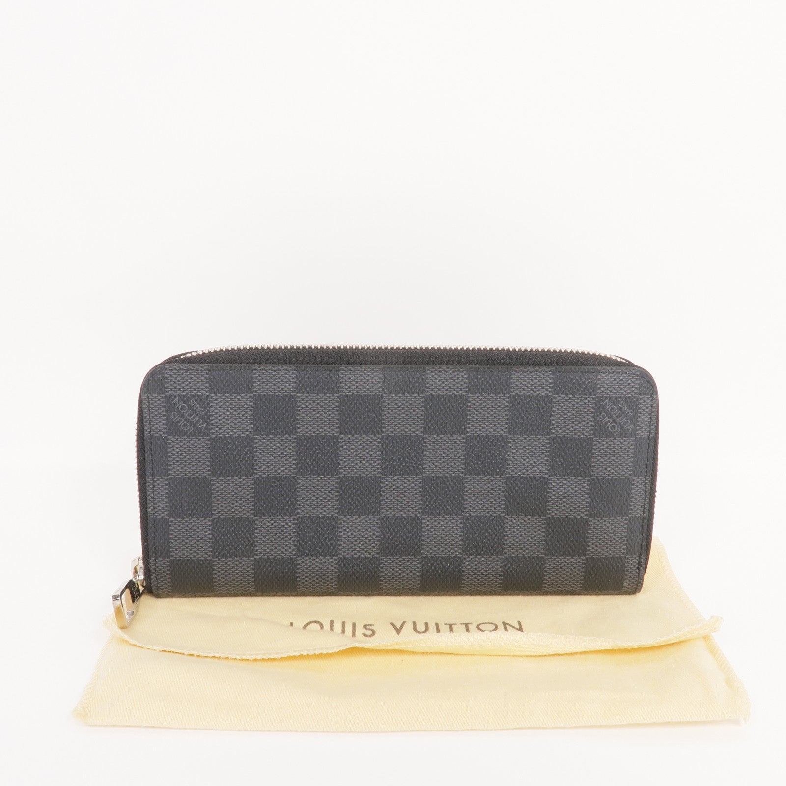 LOUIS VUITTON Damier Graphite Zippy Wallet Vertical銀扣長錢包