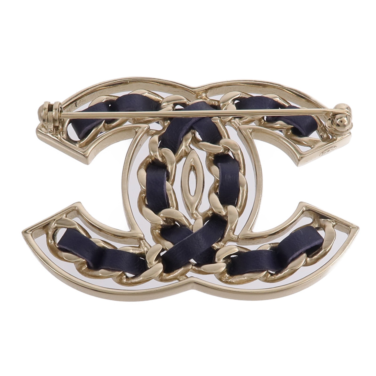 CHANEL 牛皮皮革/金屬Brooch胸針