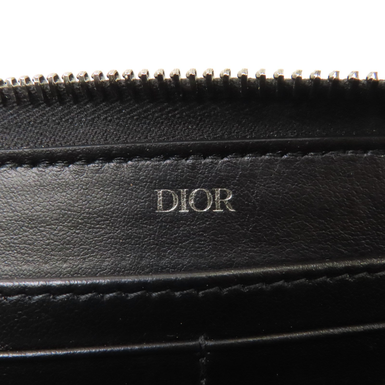 Dior 帆布Zipper Wallet銀扣長錢包黑色