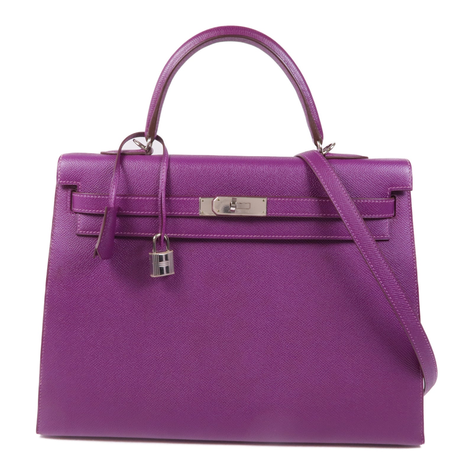 HERMES Epsom皮革Kelly 35銀扣手挽肩背兩用袋P9 Anemone