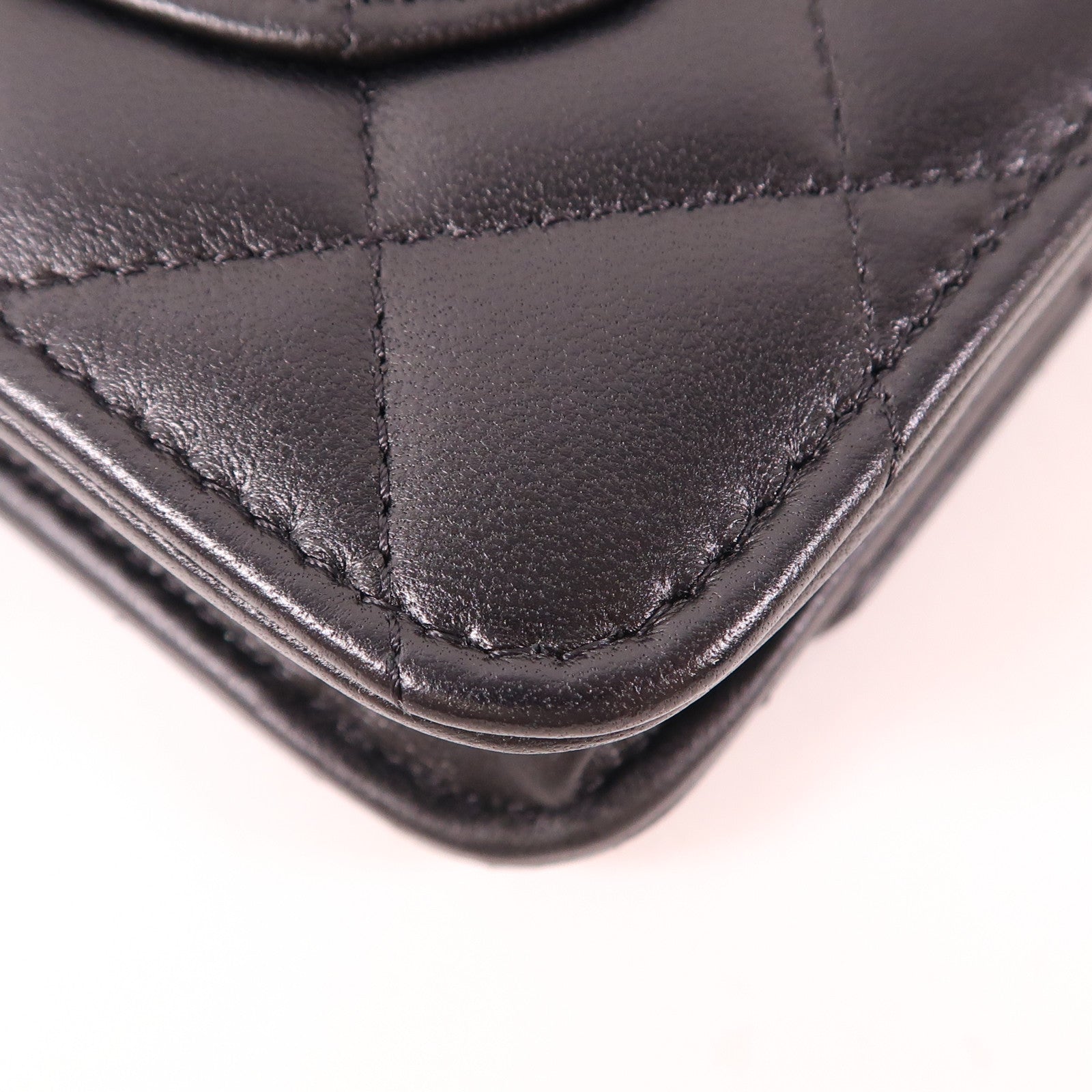 CHANEL 羊皮皮革WOC Wallet On Chain銀扣鏈帶肩背袋