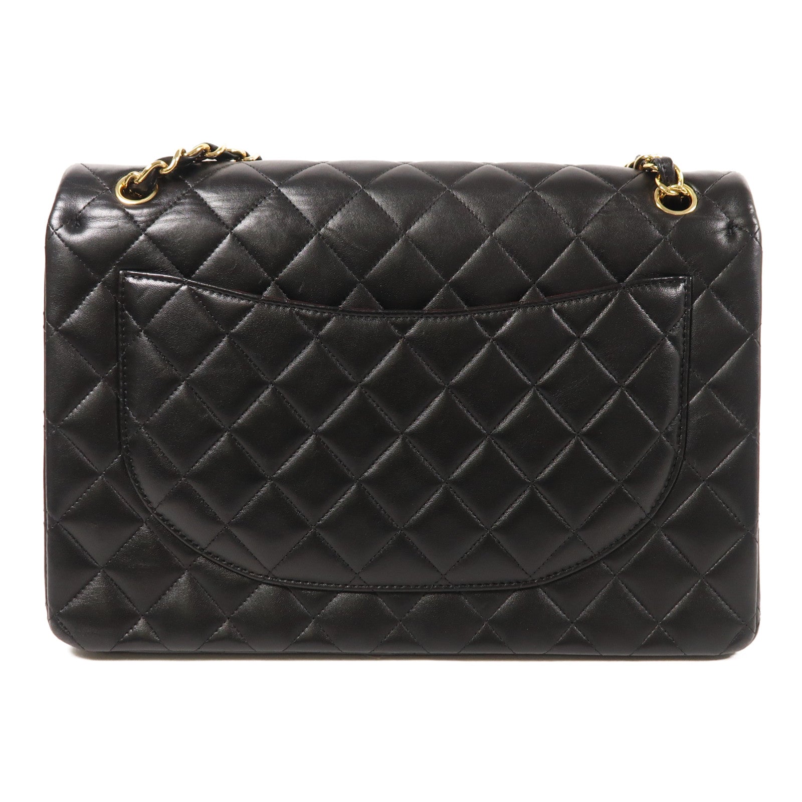 CHANEL CC GHW Maxi Classic Chain Shoulder Bag A58601 Lambskin Leather Black