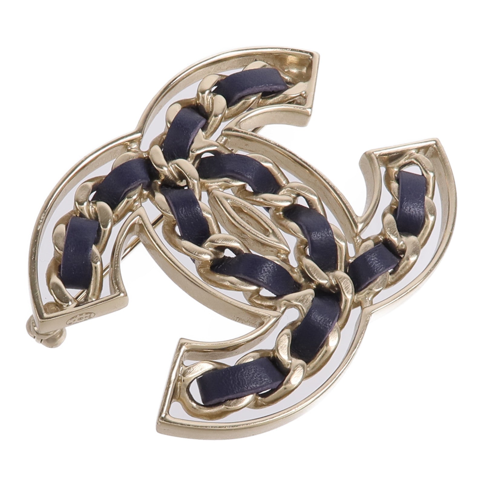 CHANEL 牛皮皮革/金屬Brooch胸針